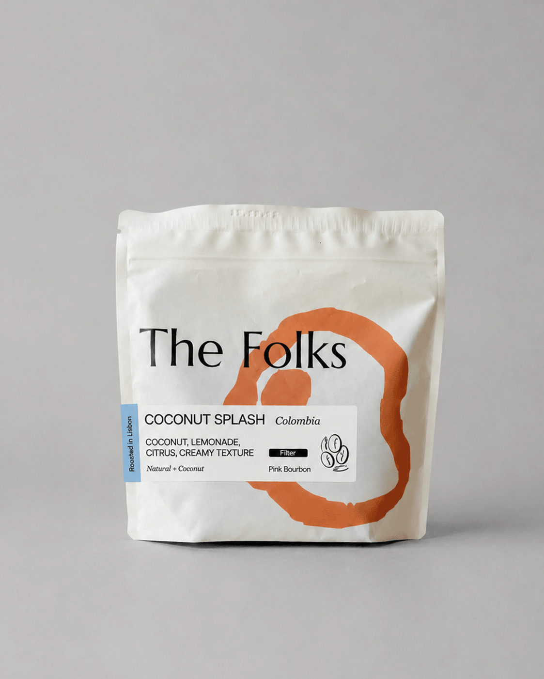 Fresh coconut splash beans from The Folks, showcasing vibrant beans with a tropical coconut flavor label.