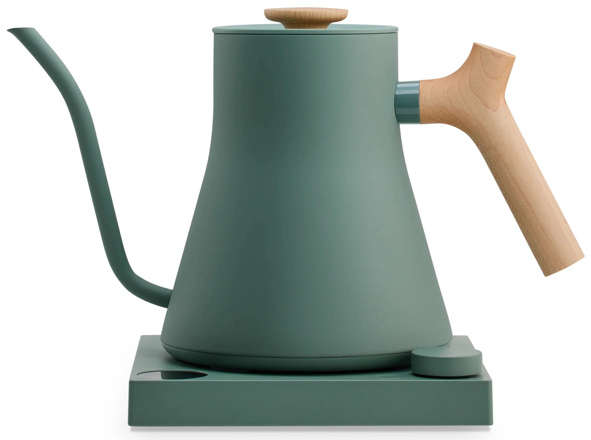 Fellow Stagg Matte Kettle with white finish, sleek design, and pour-over spout for precise coffee brewing.