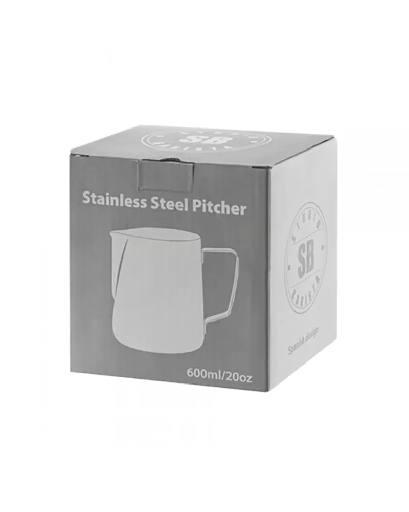 Comandante Studio Barista Classic Milk Pitcher 600ml for coffee steaming and pouring, with a sleek stainless steel design.