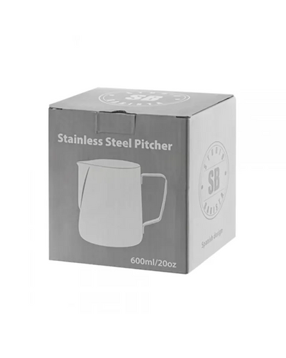 Comandante Studio Barista Classic Milk Pitcher 600ml for coffee steaming and pouring, with a sleek stainless steel design.