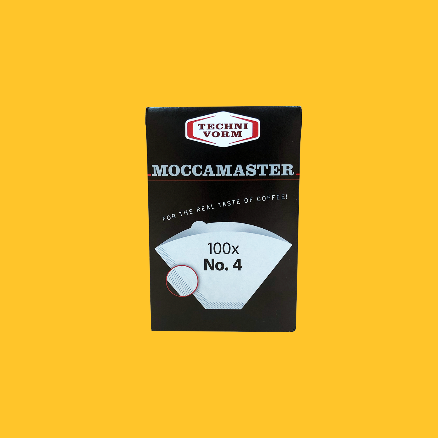 Black Comandante coffee grinder with Moccamaster #4 filters for precise brewing and fresh coffee preparation.