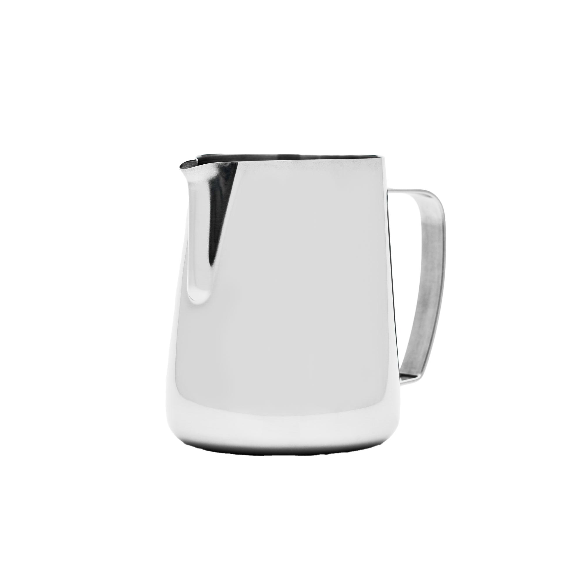Comandante coffee grinder with Barista Hustle 600ml precision milk pitcher for frothing and pouring milk.