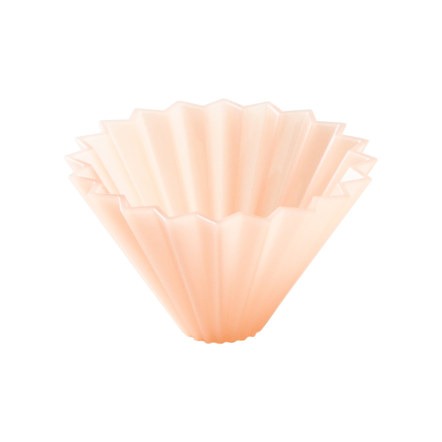 Pink Comandante Origami Air S plastic coffee grinder with a compact design and ergonomic handle for precise grinding.
