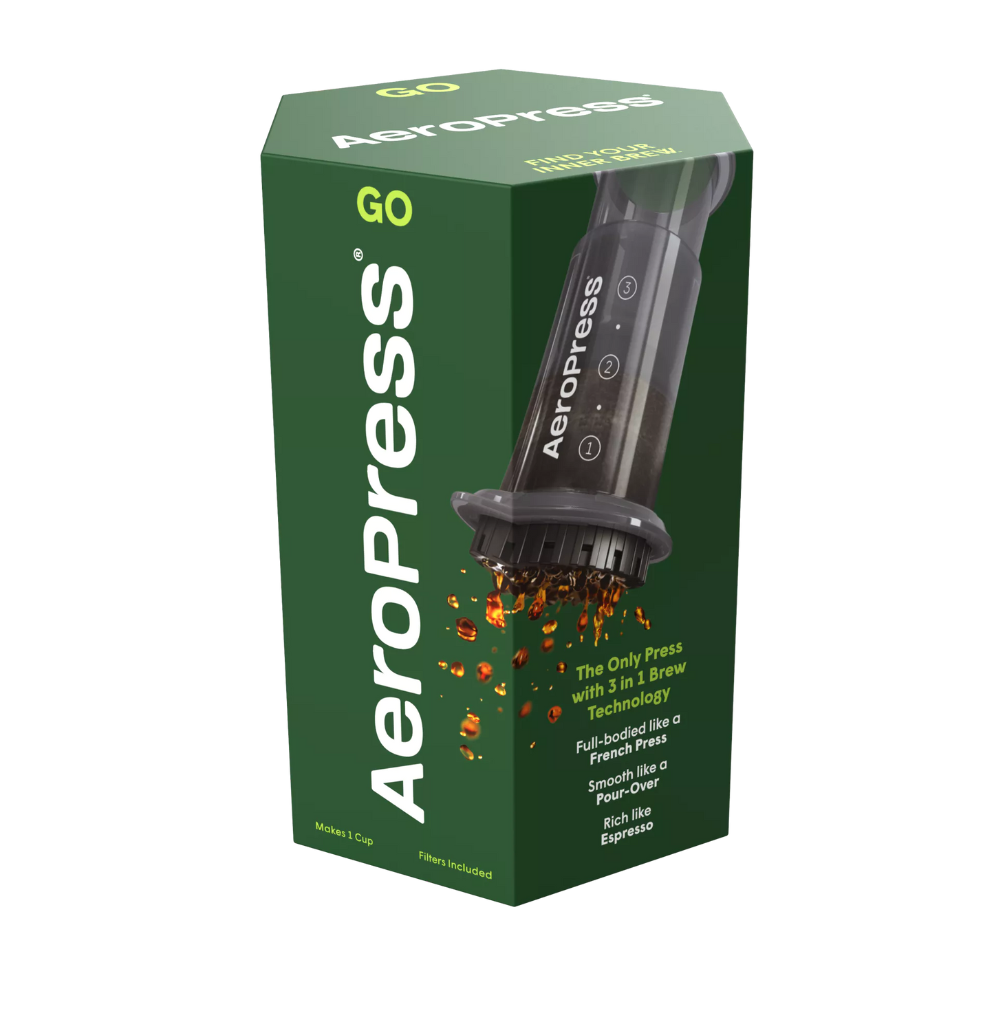 MIIR AeroPress Go Brewer with coffee grinder, compact travel brewing kit and durable design for easy coffee making on the go.