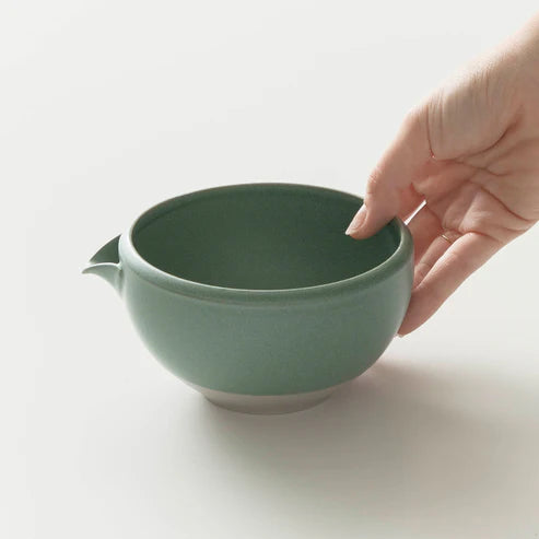 MIIR Matcha Bowl Matte Green, a stylish coffee grinder with a matte green finish and origami-inspired design.