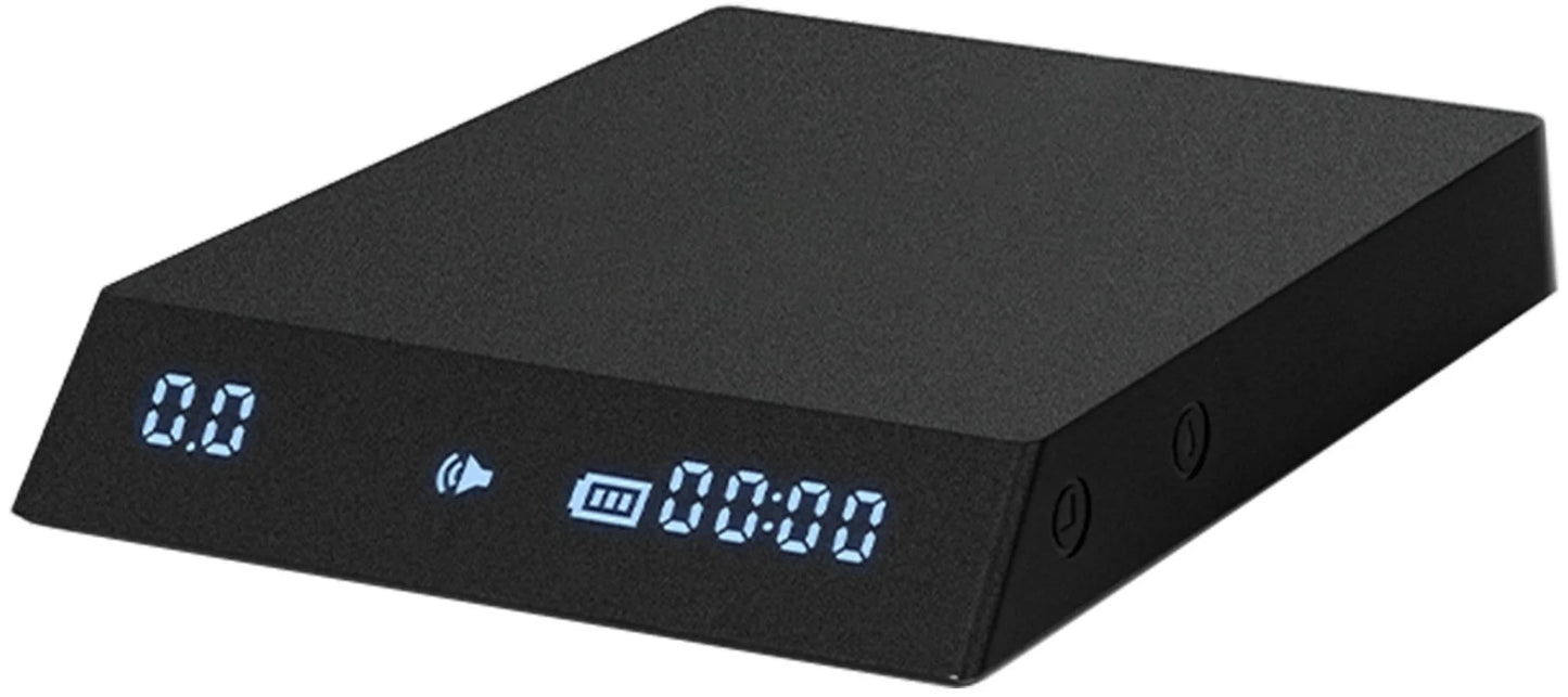 Timemore Black Mirror Nano coffee scale with timer, compact digital coffee grinder for precise brewing measurements.