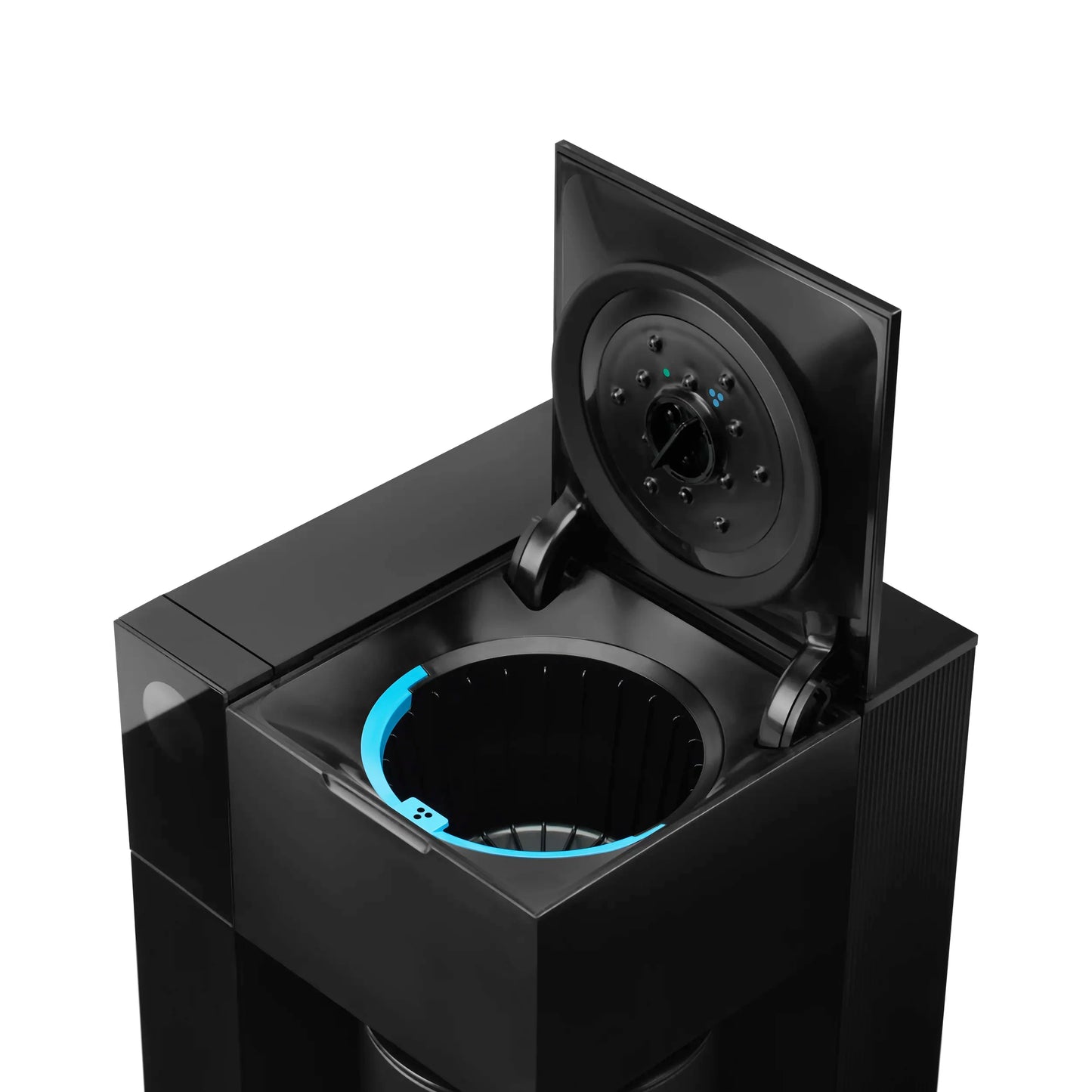 Black Timemore Aiden Precision Coffee Maker with sleek design, showcasing its compact build and high-quality brewing components.