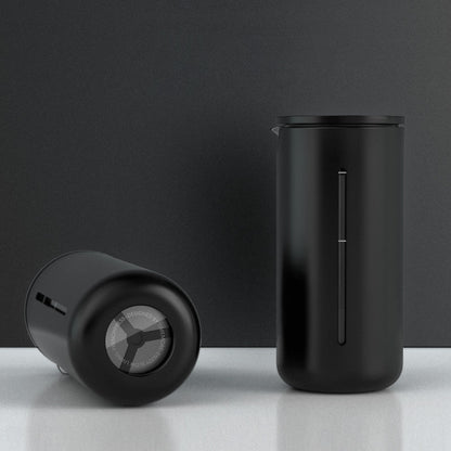 Black Timemore U French Press for brewing coffee, featuring a sleek design and durable glass carafe.